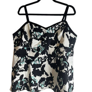 Torrid Floral Sateen Peplum Top Size 3